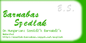 barnabas szedlak business card